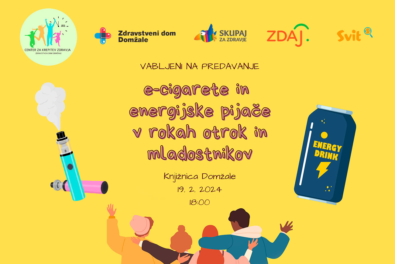 e-cigarete in energijske pijače v rokah otrok in mladostnikov
